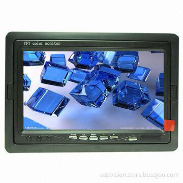7-inch Car Monitor with RCA/VGA/BNC Input, 800 x 480 Pixels, 16:9 Ratio